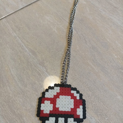 Super Mario necklace, silver color