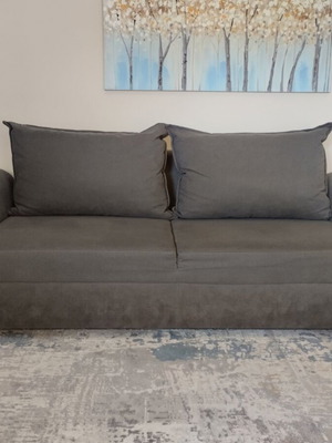 Sofa set three-seater and two-seater like new, grey fabric