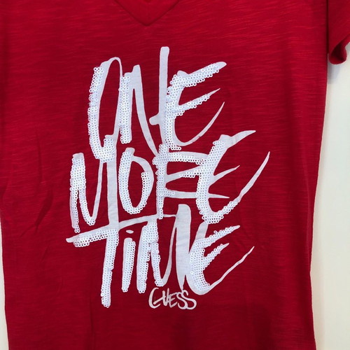 Guess women's t-shirt new, bright pink with sequins