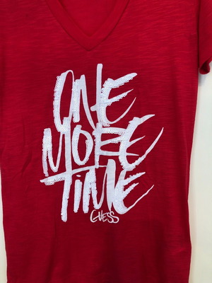 Guess women's t-shirt new, bright pink with sequins