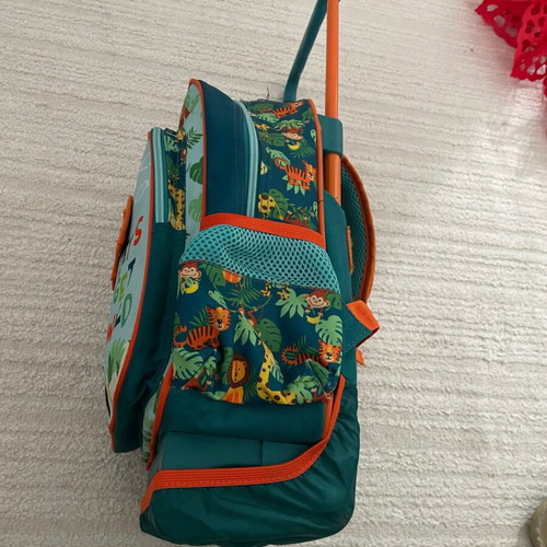 Must Kids Backpack with Wheels used, Jungle Design and Light-Up Car