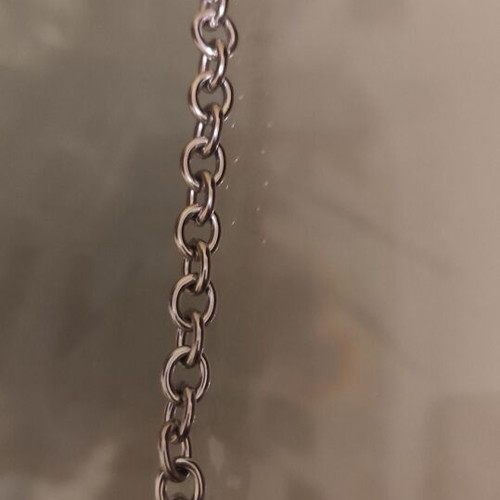 Chain bracelet silver stainless steel with two pearls like new