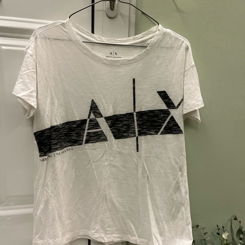 Armani Exchange women's T-shirt used, size S, black and white