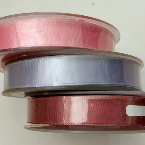 Satin ribbons new double-sided pack of 3, 1.5 cm width, 50 meters each