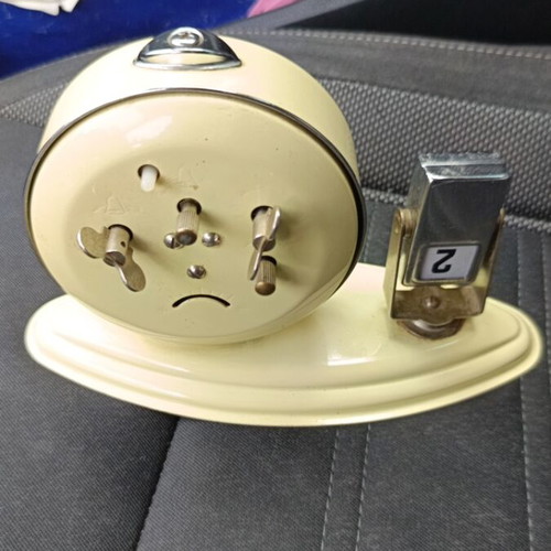 Vintage wind-up alarm clock with date like new