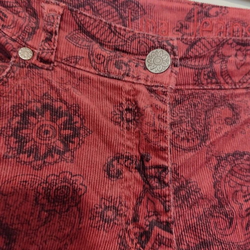 Gina Benotti corduroy pants with patterns, burgundy, size L