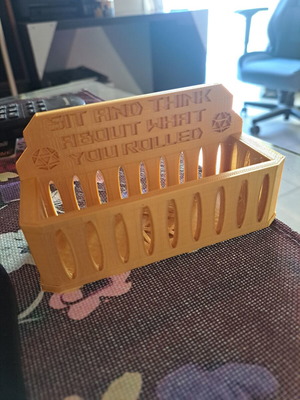 Dice Jail 3D printed with Sit and Think engraving
