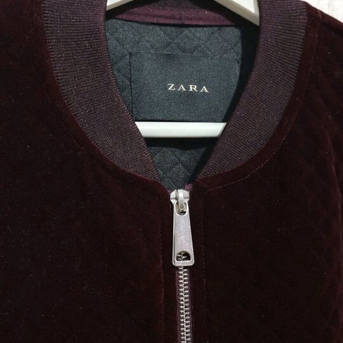 Velvet bomber jacket Zara like new, red and purple, size L