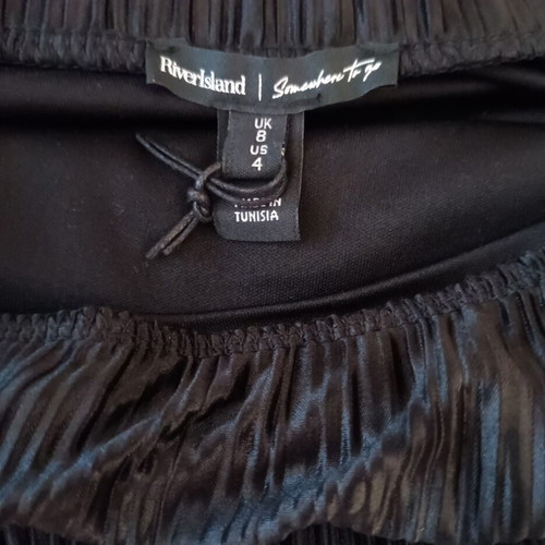 River Island Women Black Midi Off-Shoulder Dress Size S New
