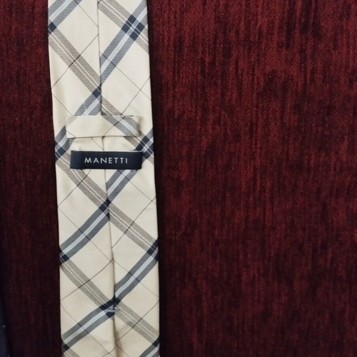 Manetti men's ties set of 3 like new, lilac, dark blue, plaid