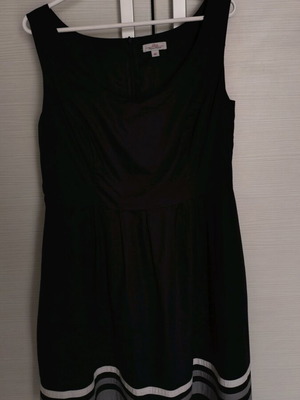 Black sleeveless dress S.Oliver like new with striped hem XL
