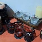 Candlestick set used, 8 pieces