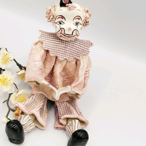 Italian ceramic clown like new, handmade unique art