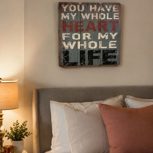 Wooden decorative wall art vintage rustic style like new