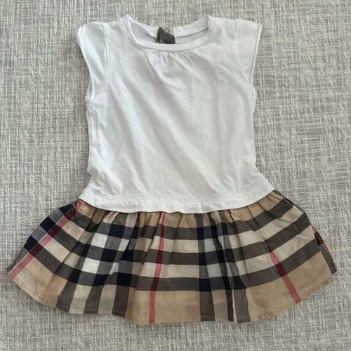 white christmas dresses Burberry Kids multi-colored baby girl dress with signature Vintage Check  motif | BURBERRY KIDS main image 0