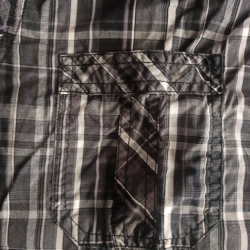 Men's dress shirt used, size L, black and white