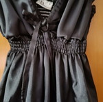 Black satin lingerie blouse Anel like new with lace detail