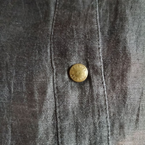 Basler linen shirt like new, chocolate brown, embroidered details