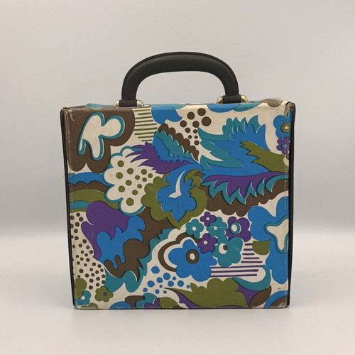 Vintage Psychedelic 7' Vinyl Record Case used, 60s-70s pop art