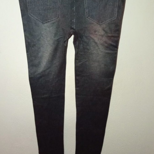 Women's leggings with jean design like new, black and blue