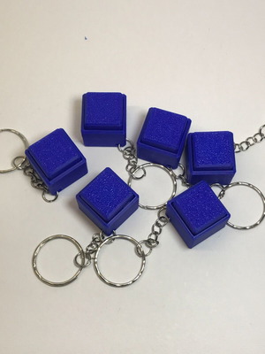 Fidget Clicker 3D Printed Keychain new, blue