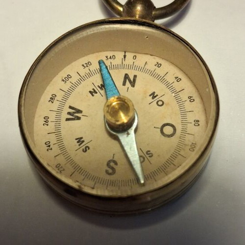 Military brass compass 1930 used, Germany, functional