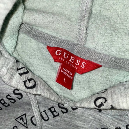 Guess logo hoodie like new, size L, black and grey
