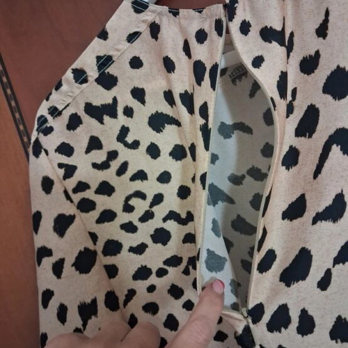 Mango animal print dress, beige and brown, size S