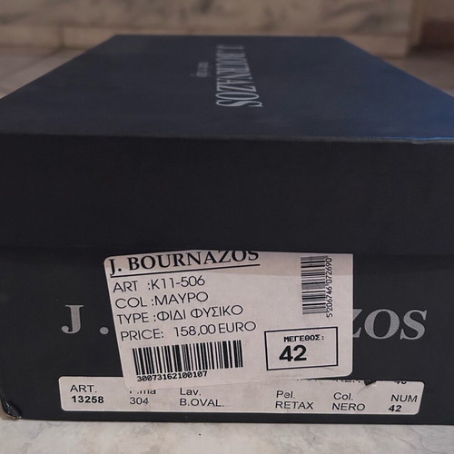 J.BOURNAZOS men's shoes like new, black, size 42