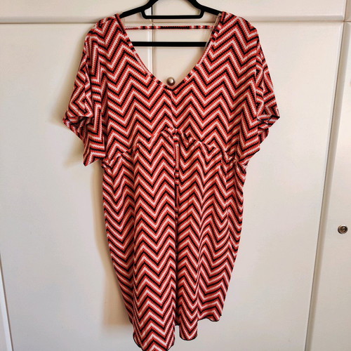 Caftan dress like new, one size, blue and orange