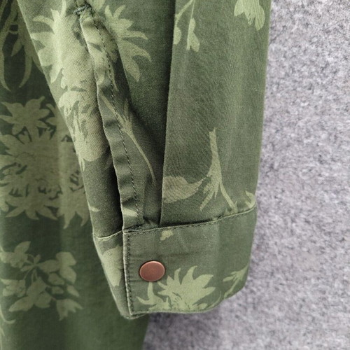H&M parka long coat floral khaki trench new