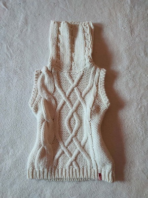Miss Sixty knitted turtleneck vest Small 50% wool like new, beige