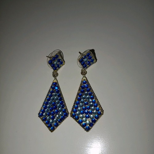 Earrings used, silver with blue stones