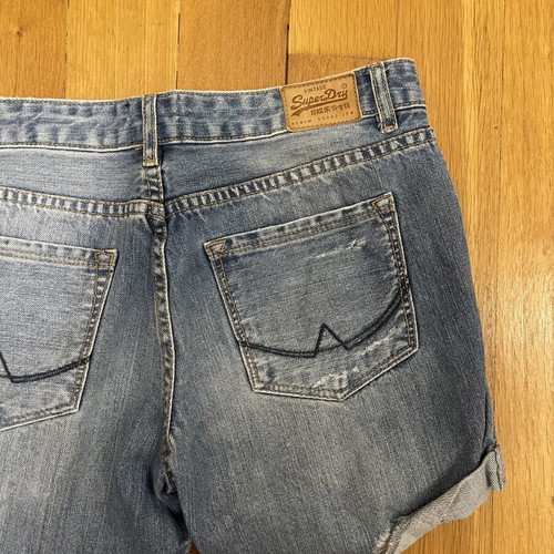 Superdry Jean shorts like new, dark blue with rips