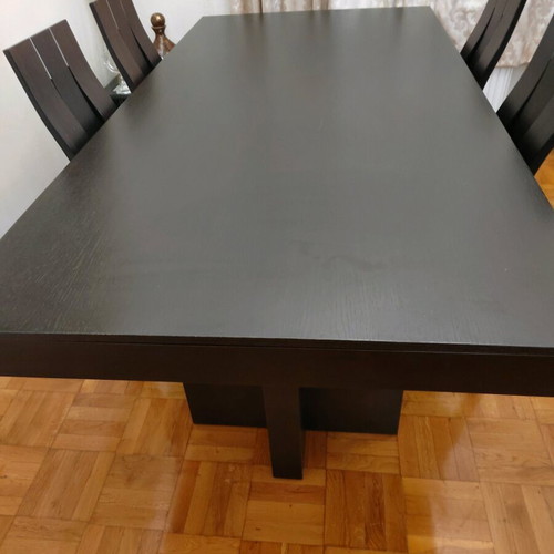 Handmade dining set like new oak wood with metal details