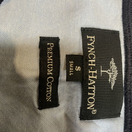 Fynch-Hatton men's knit sweater size S, navy blue cotton