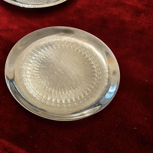 PAL PALAMIDIS vintage stainless steel coaster set, 8 pieces