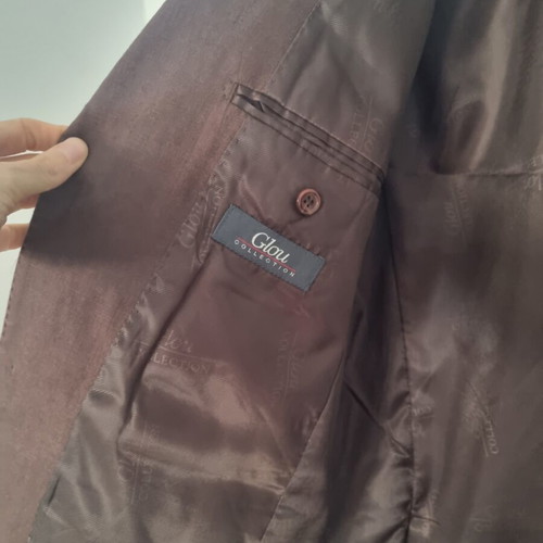 Linen unisex jacket chocolate brown oversized used