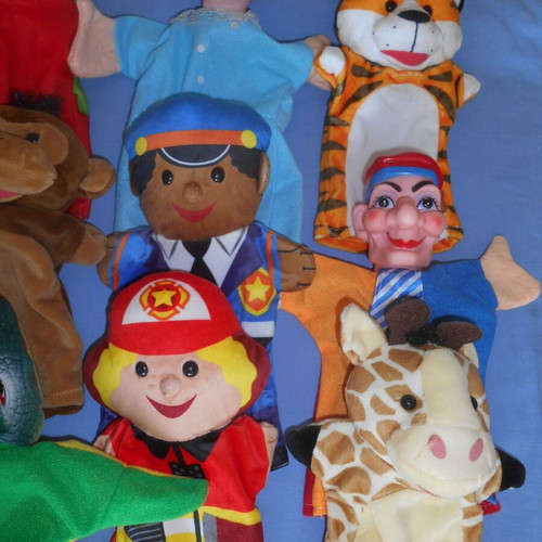 Puppet theater figures used, set of 18 with free cloth
