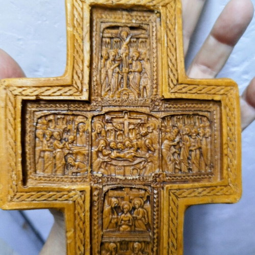Handmade wall cross from pure beeswax and incense like new