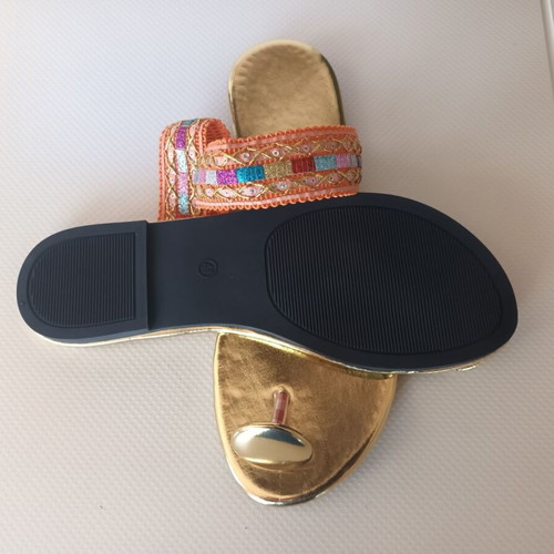 Sandals size 41 new, bohemian style, multicolor and gold