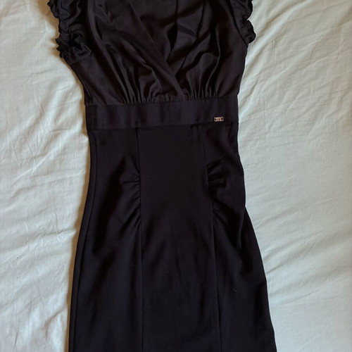 Miss Sixty vintage Y2K black ruched bodycon dress size XS like new