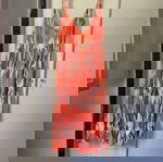  XXLOVE Plus size εμπριμέ πορτοκαλι αέρινο φορεμα
