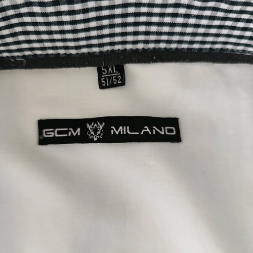 Vintage Gcm Miland men's shirt 5XL like new, white with checkered