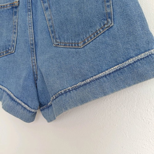 Bershka Blue Denim High Waist Shorts Like New, Size 36