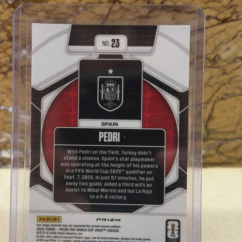 2026 Panini Prizm FIFA World Cup Trophy Hunting Pedri Silver Prizm Card new