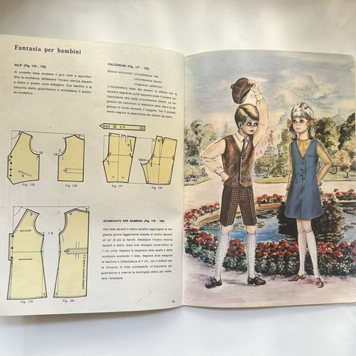 SITAM vintage sewing cutting book with Greek ruler and Thessaloniki stamp
