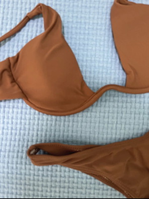 Shein summer bikini with underwire, brown, size S