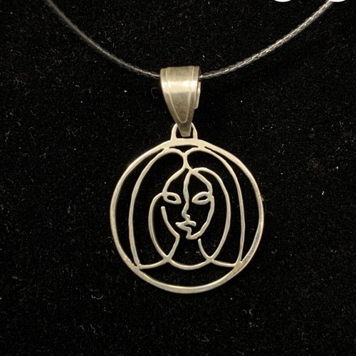 Handmade silver Virgo symbol