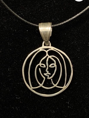 Handmade silver Virgo symbol